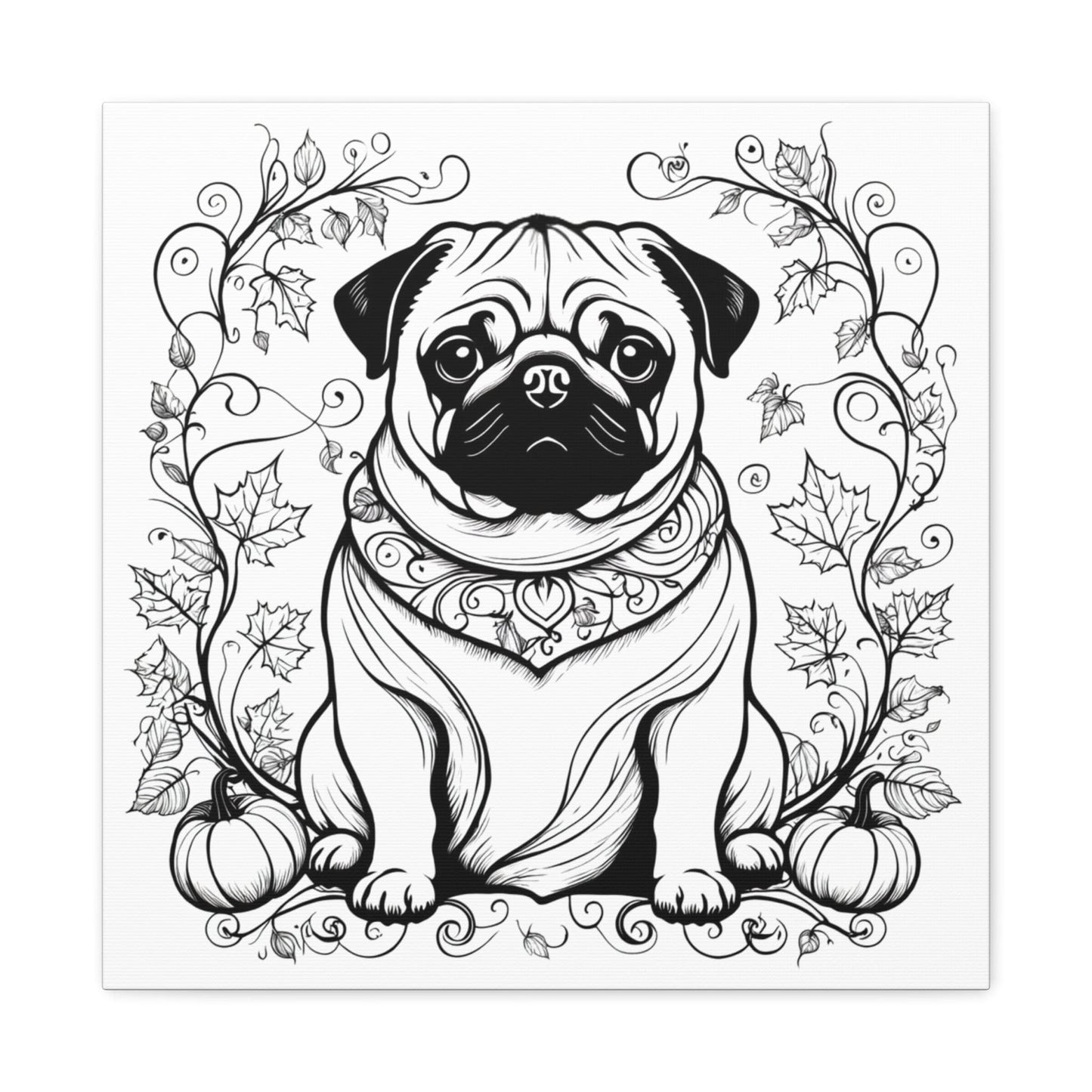 Pumpkin Pug Canvas Art