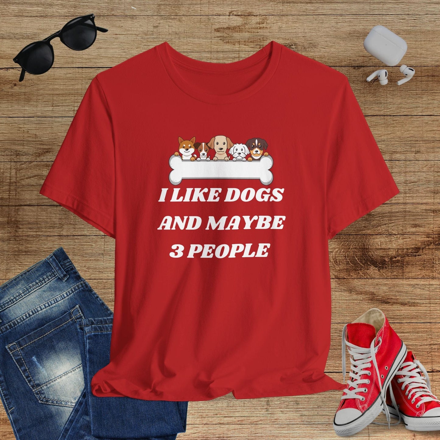 I like Dogs And Maybe 3 People T-Shirt