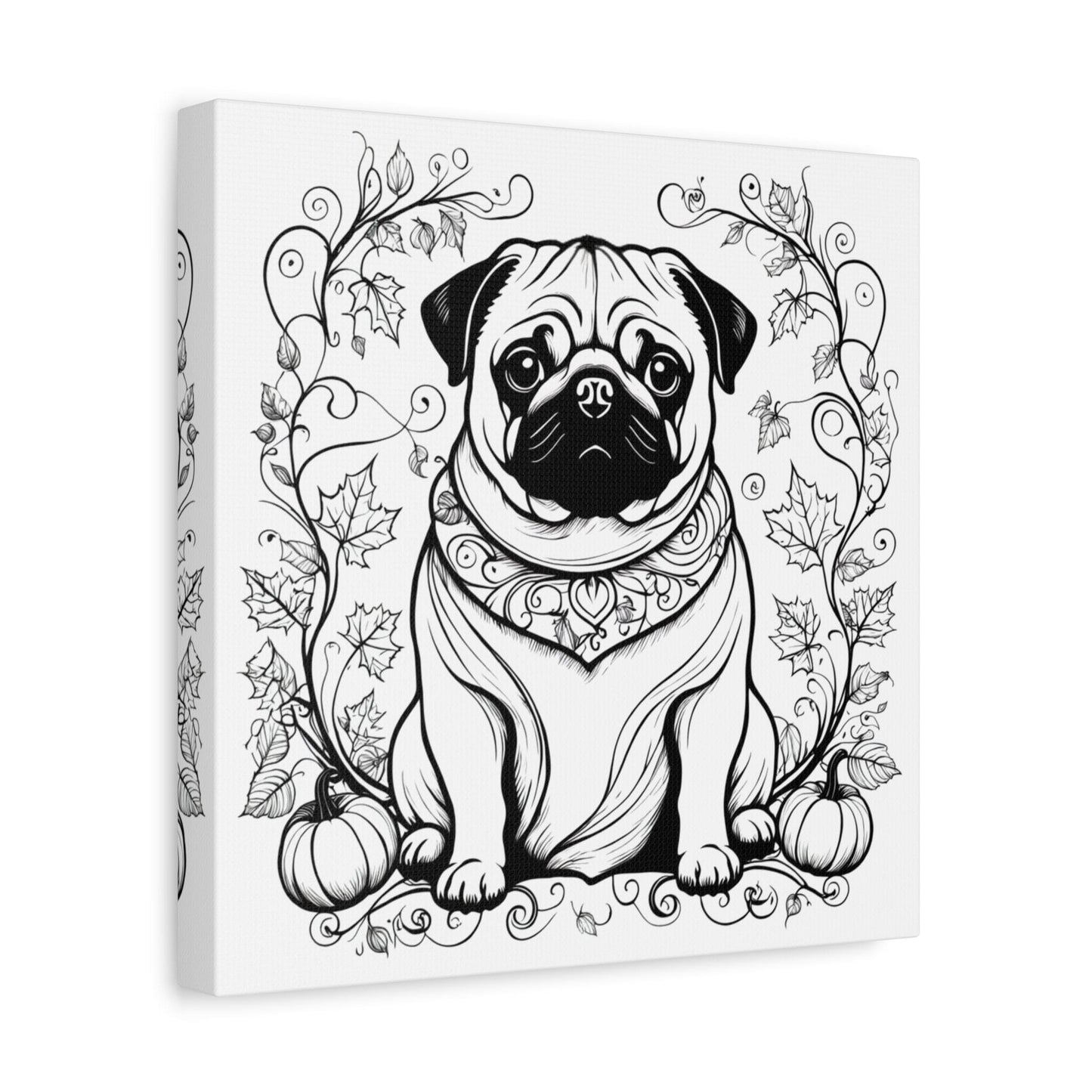 Pumpkin Pug Canvas Art