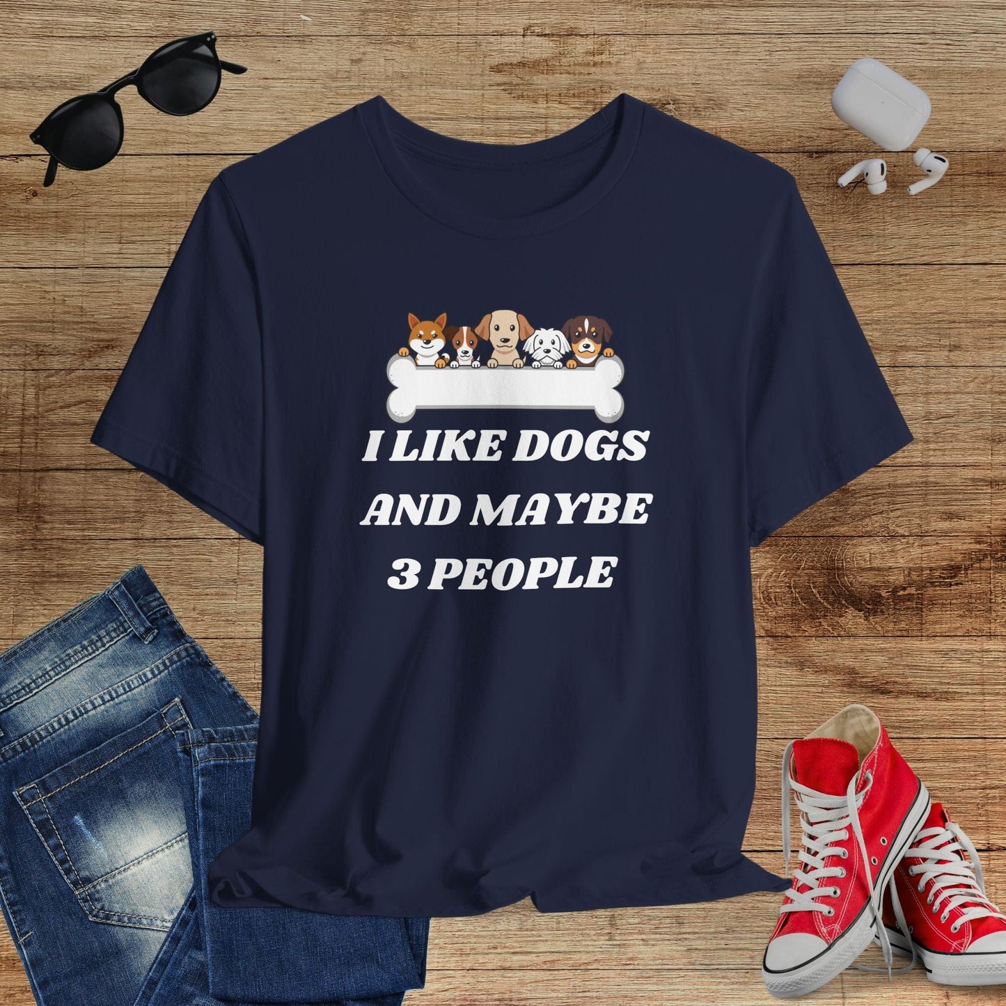 I like Dogs And Maybe 3 People T-Shirt