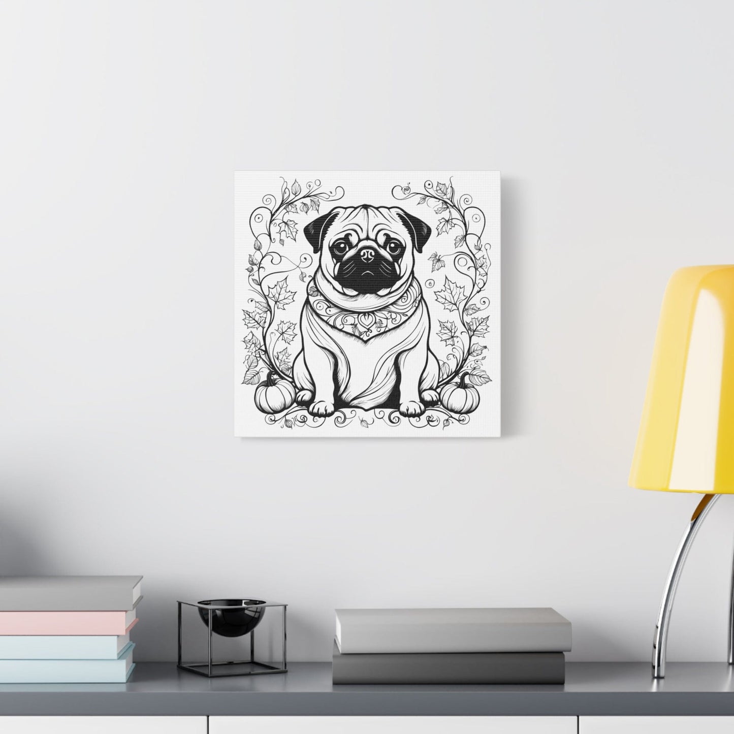 Pumpkin Pug Canvas Art