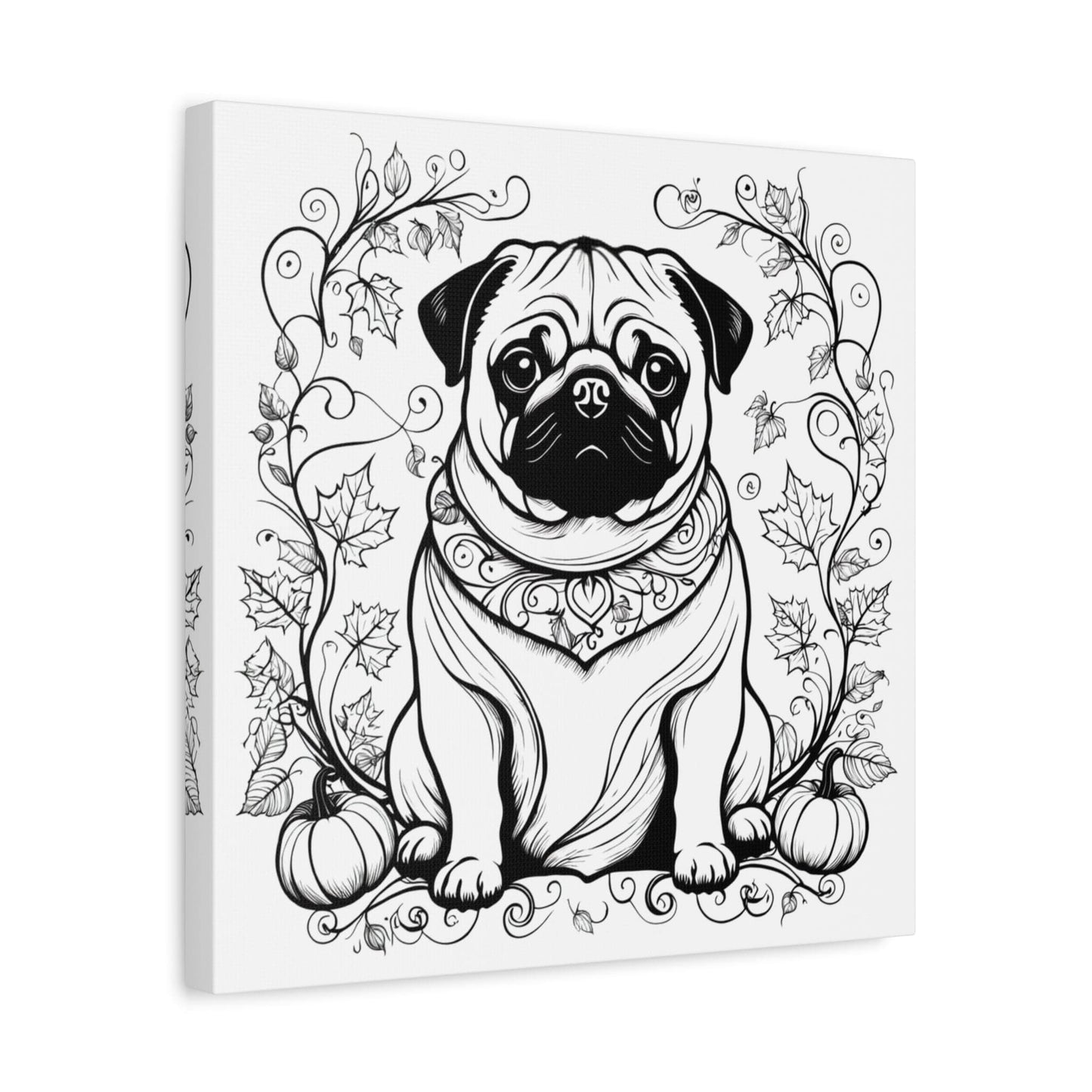 Pumpkin Pug Canvas Art
