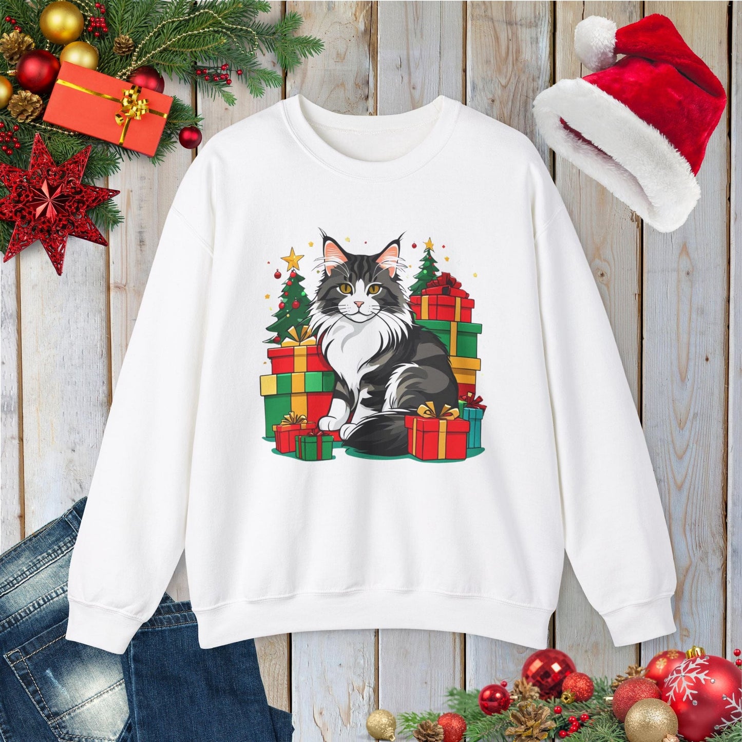 Festive Feline Sweatshirt