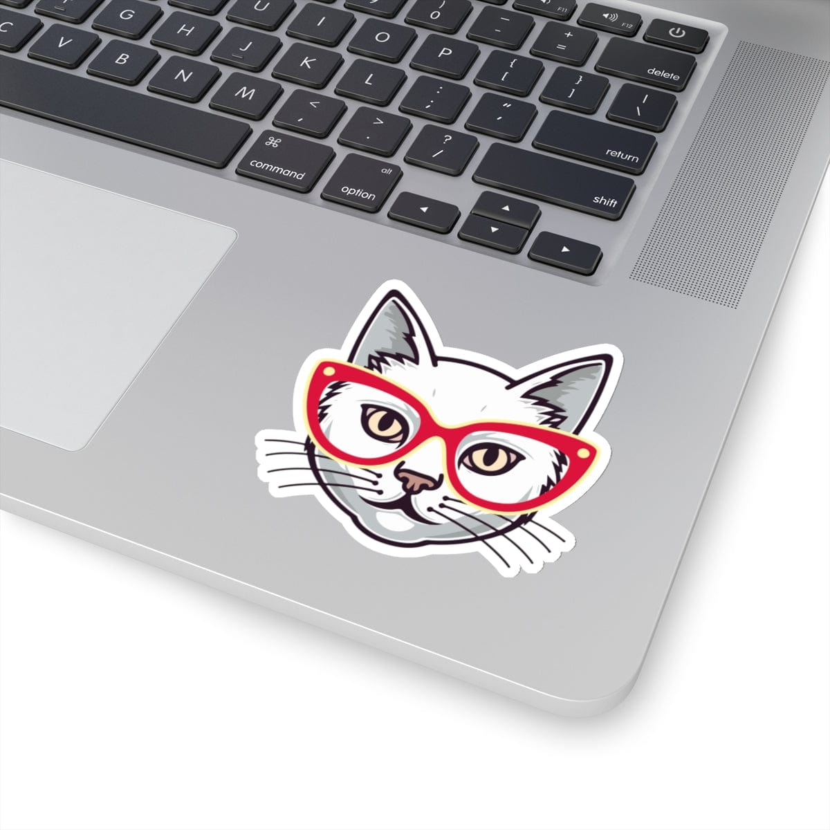 Crimson Red Glasses Kitty Sticker