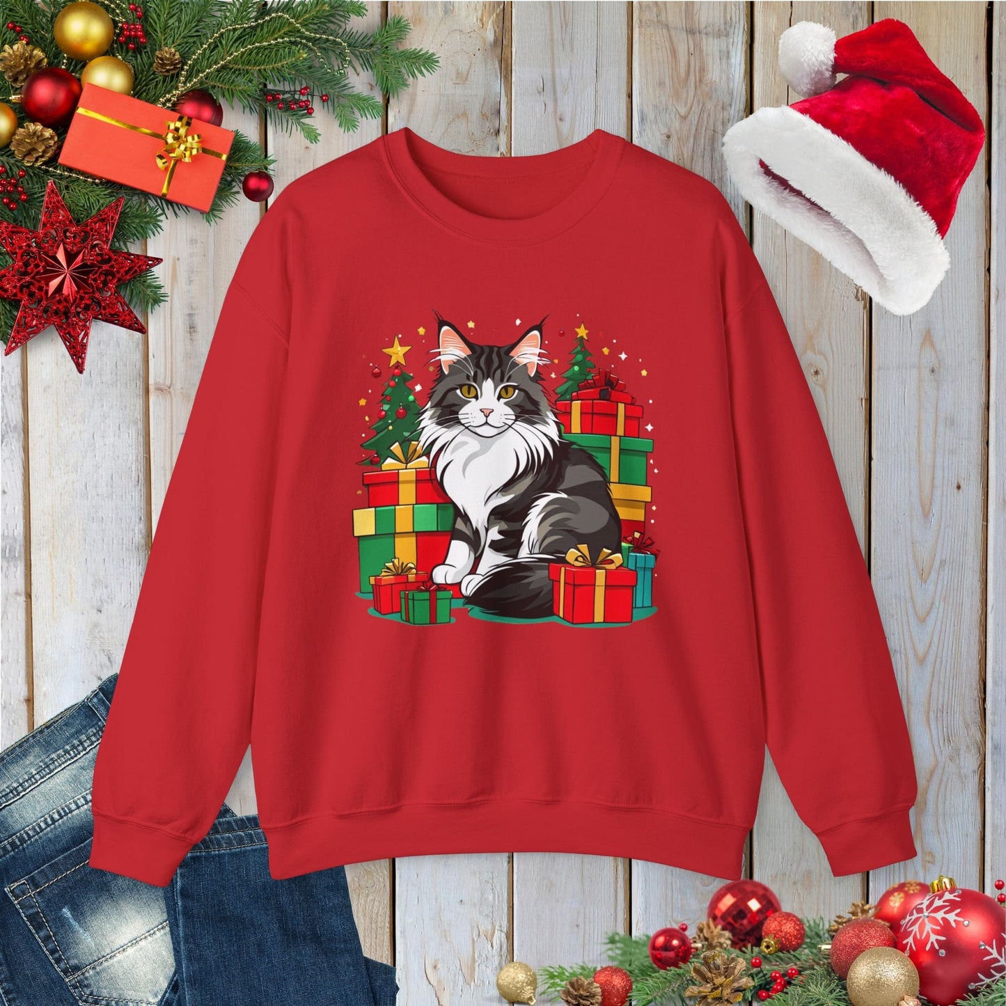 Festive Feline Sweatshirt