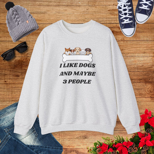 I like Dogs And Maybe 3 People Sweatshirt