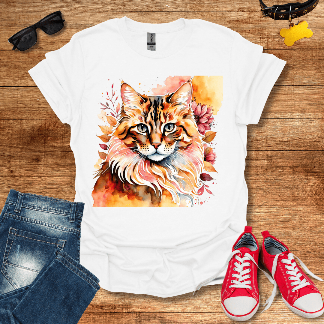 Watercolor Majestic Feline T-Shirt