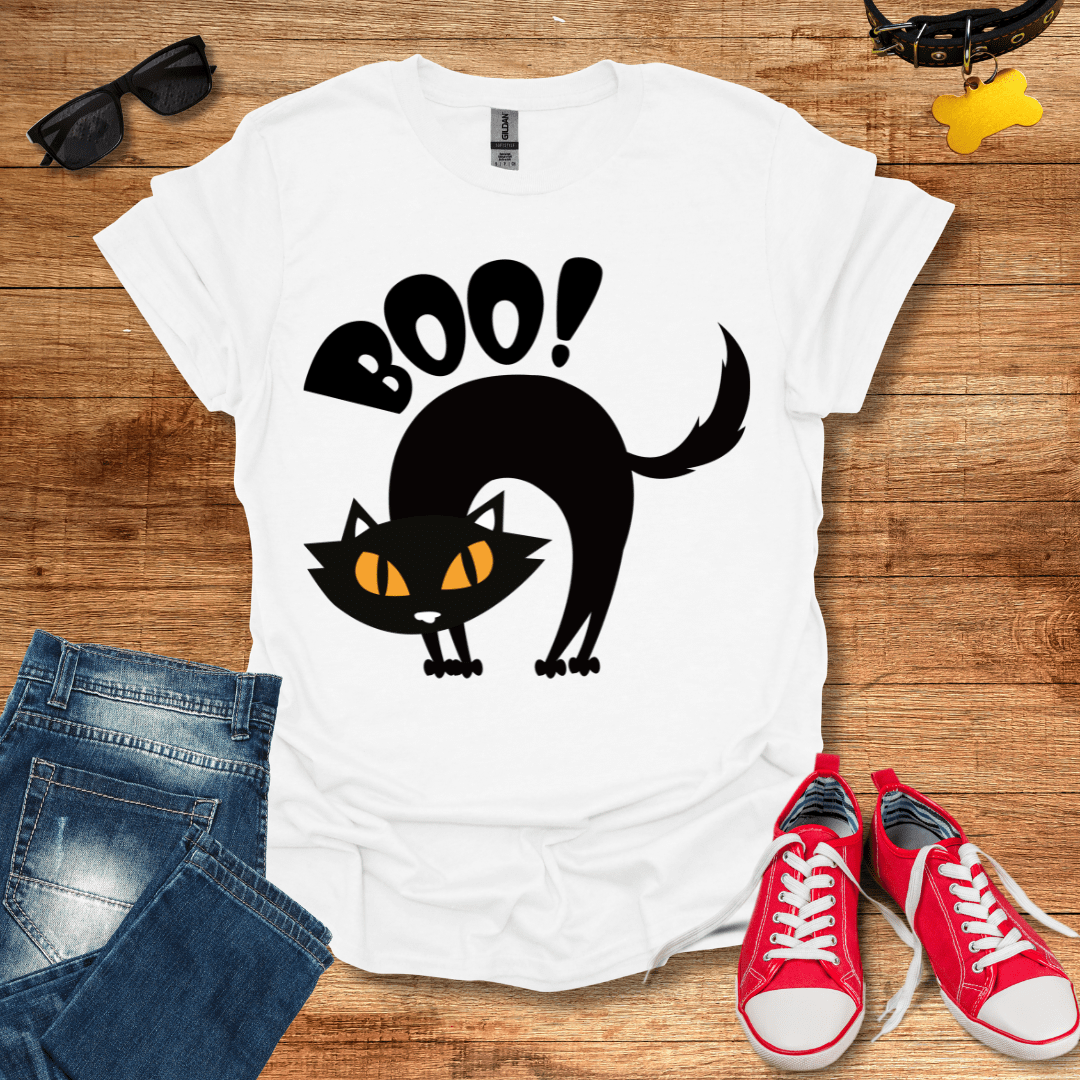 Black Cat Boo T-Shirt