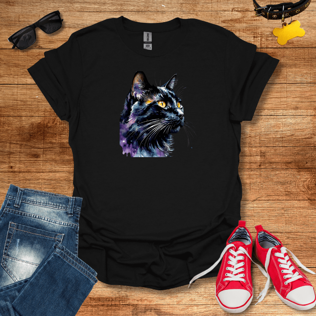 Cosmic Watercolor Feline T-Shirt