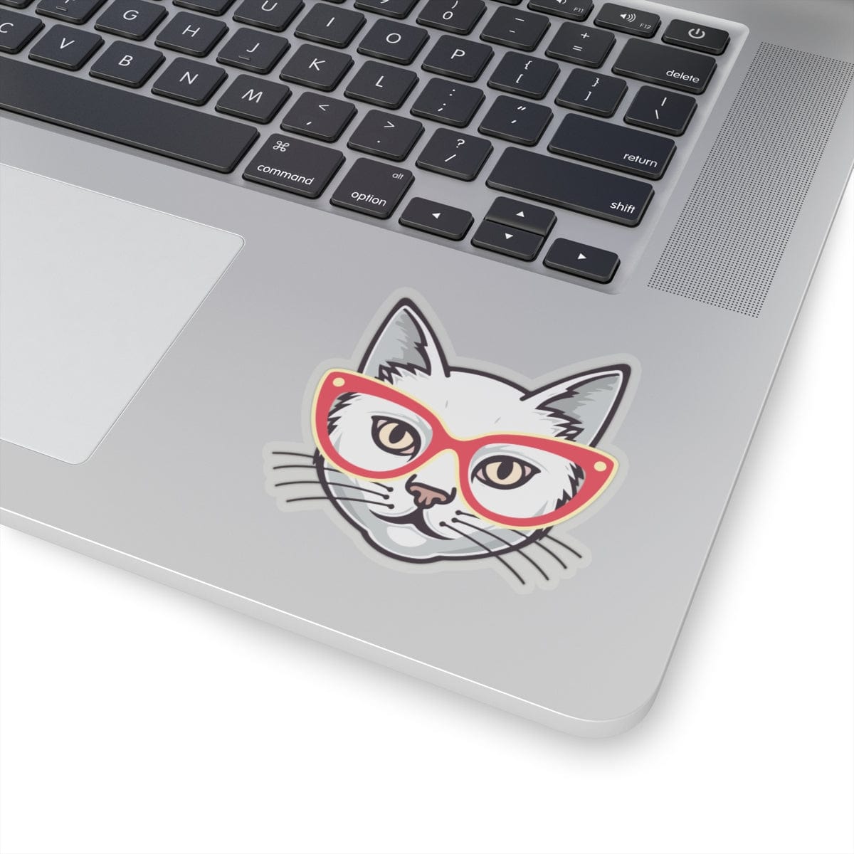 Crimson Red Glasses Kitty Sticker