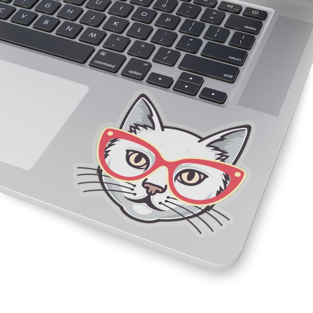 Crimson Red Glasses Kitty Sticker