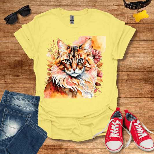 Watercolor Majestic Feline T-Shirt