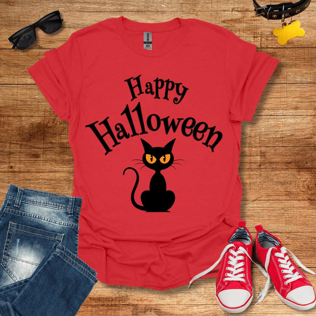 Black Cat Halloween T-Shirt