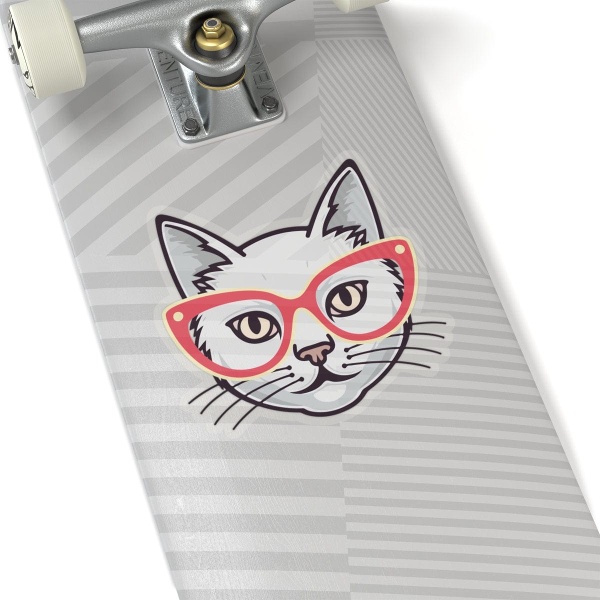 Crimson Red Glasses Kitty Sticker