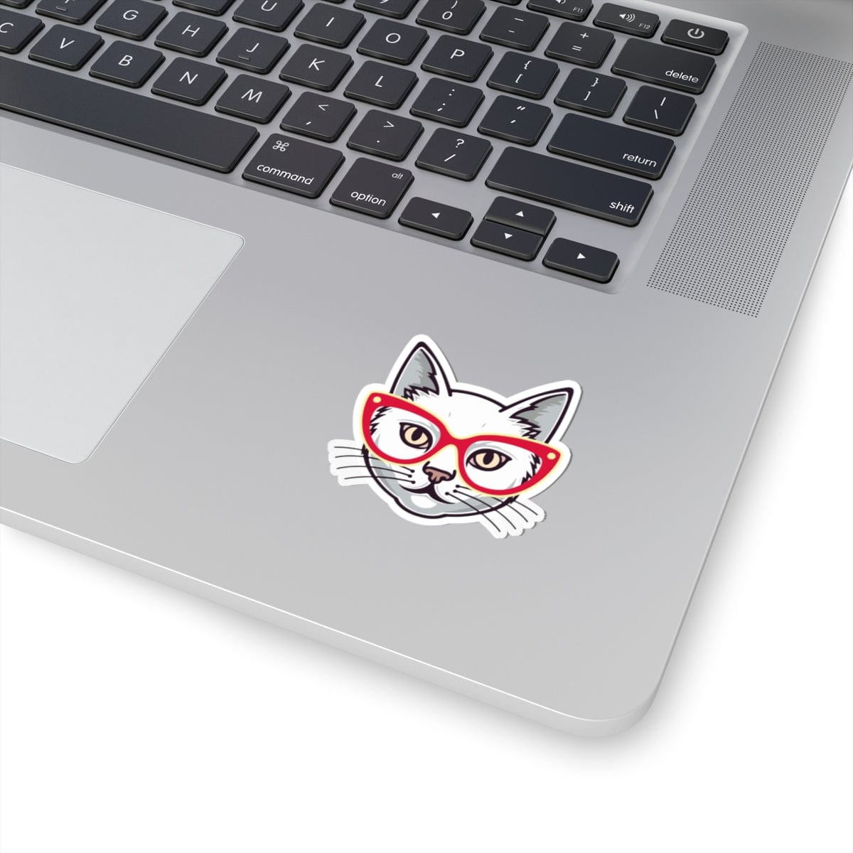 Crimson Red Glasses Kitty Sticker