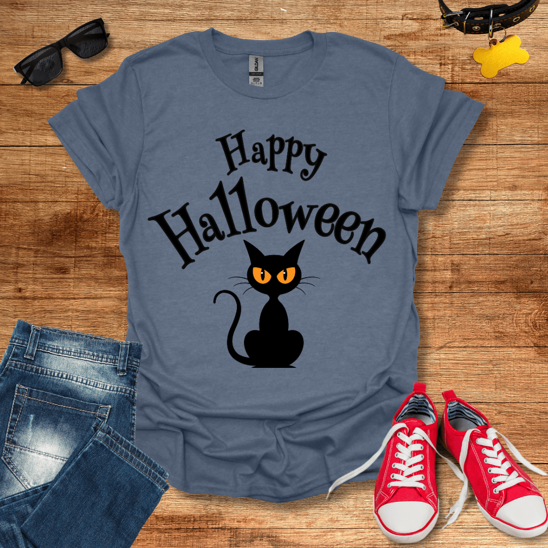 Black Cat Halloween T-Shirt