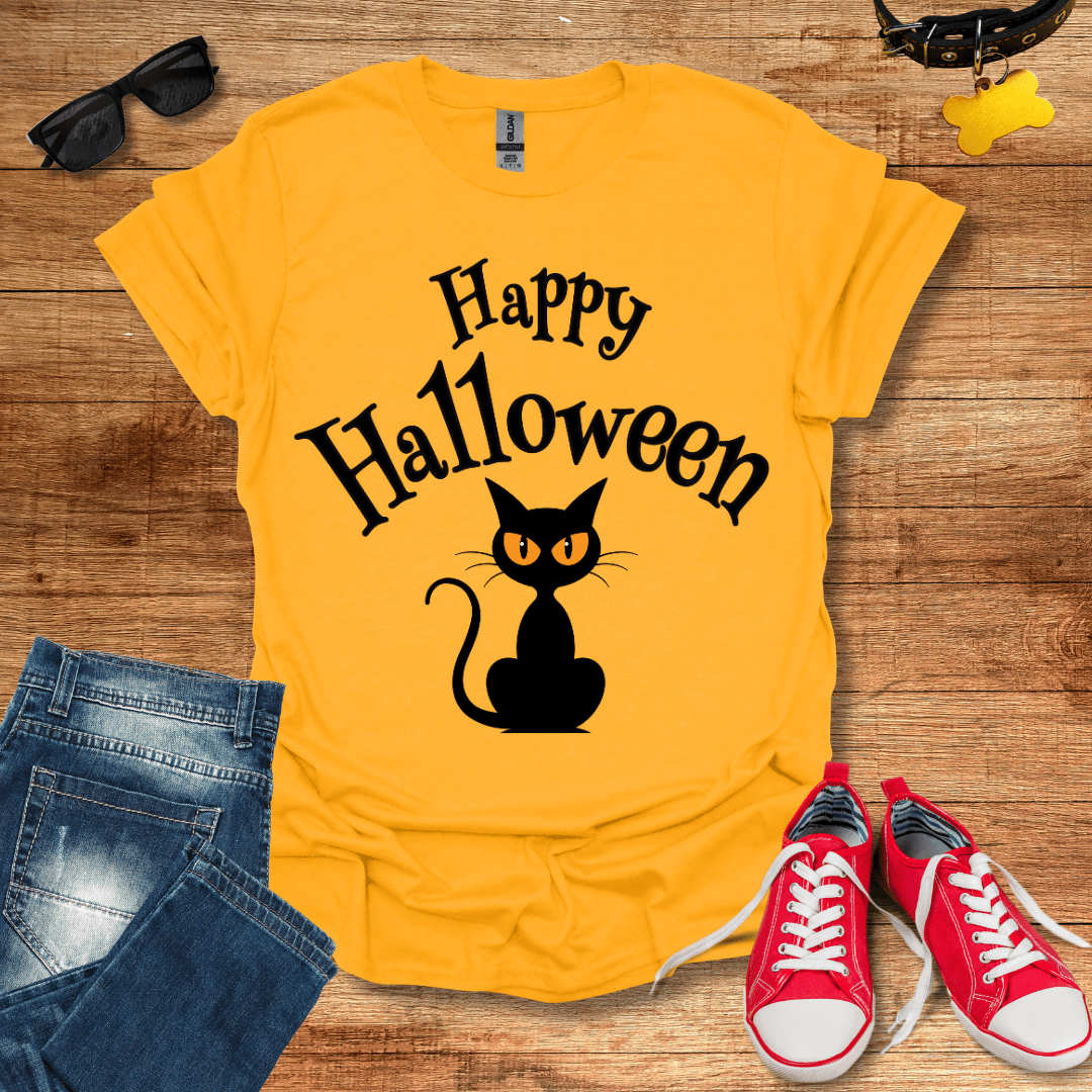 Black Cat Halloween T-Shirt