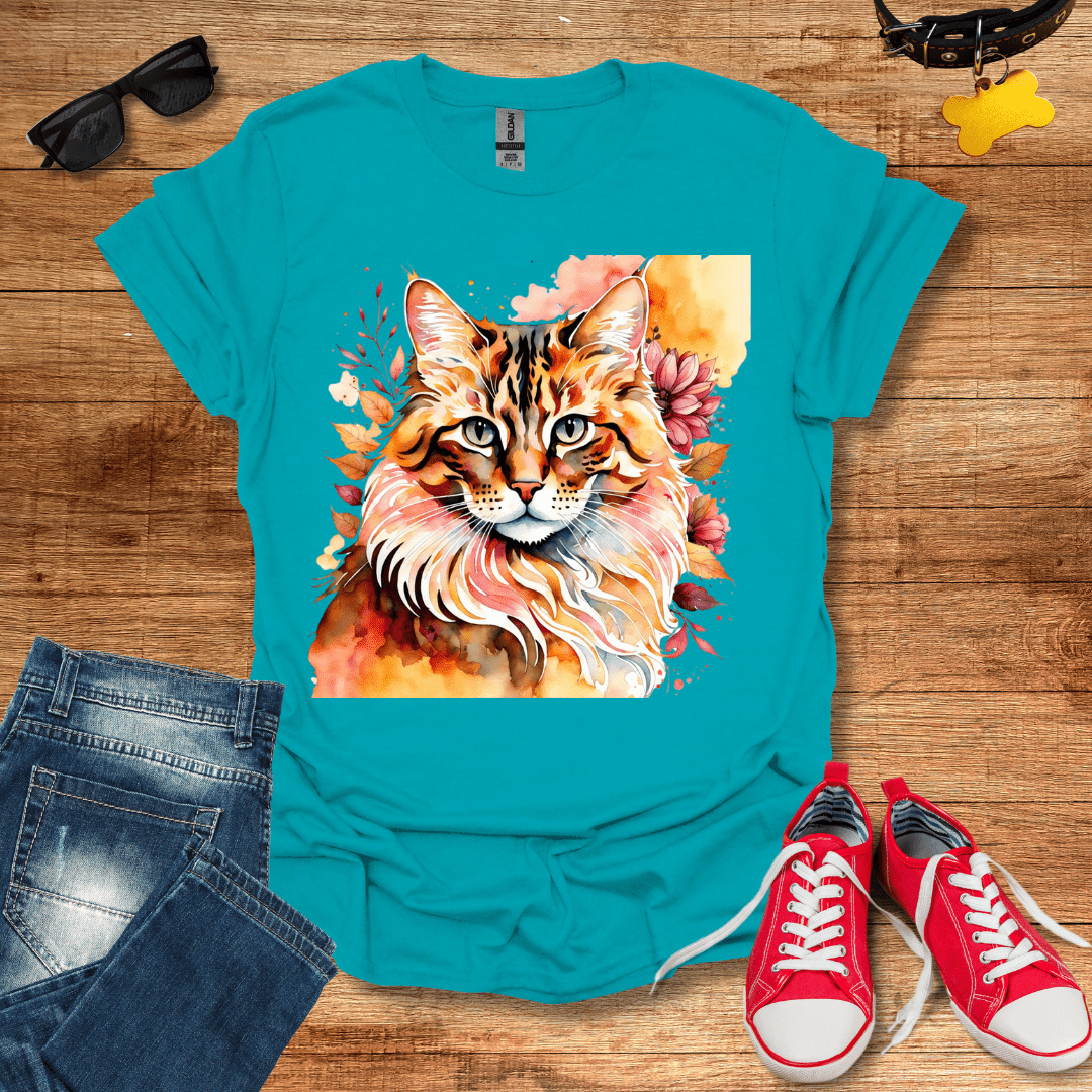 Watercolor Majestic Feline T-Shirt