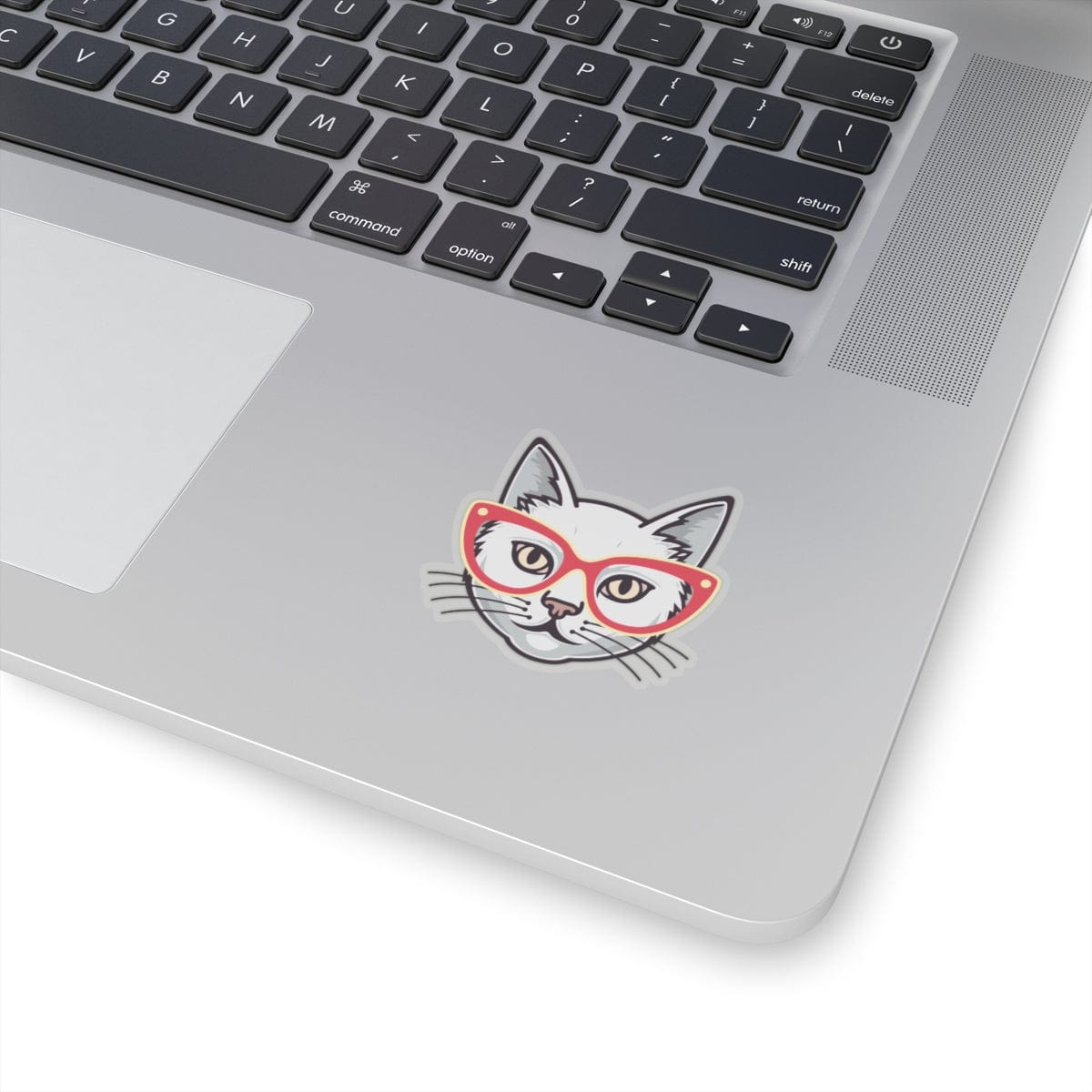 Crimson Red Glasses Kitty Sticker